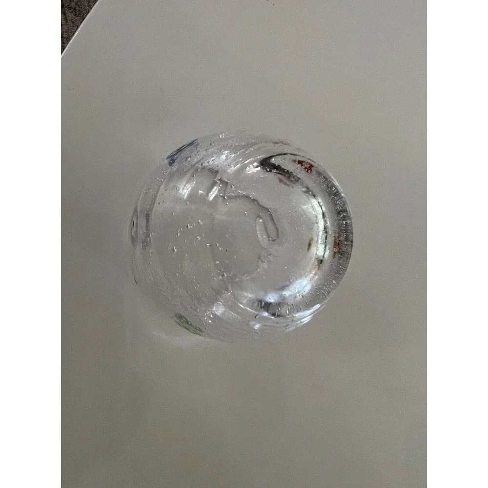Crate & Barrel Millefiori Votive Candle Holder Blown‎ Bubble Glass Zazz 2.5